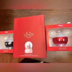 New Holiday Disney set includes two ornaments and snow globe